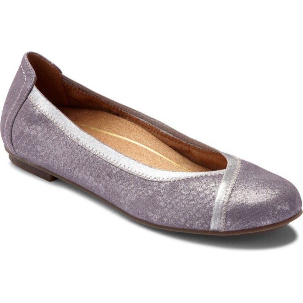 Vionic Womens Shimmer Lavender Suede Carroll Ballet Flat  US 8  Orthotic Comfort